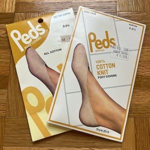 NWT VINTAGE PEDS Lot of 2 100% Cotton Socks Shoe Size 5 - 6.5